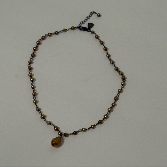 SILPADA NECKLACE OXIDIZED STERLING SILVER 925 LINKS COPPER FRESHWATER PEARLS 17” - Picture 4 of 9